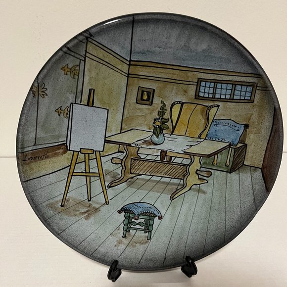 MODIGLIANI VIA CONDOTTI ROMA DECORATIVE HANGING PLATE-10.5 inch - Picture 1 of 6